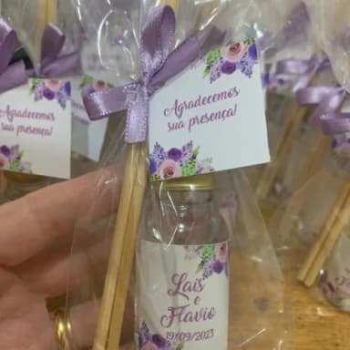 Lembrancinha Casamento Aromatizador Floral Rosa e Lilás