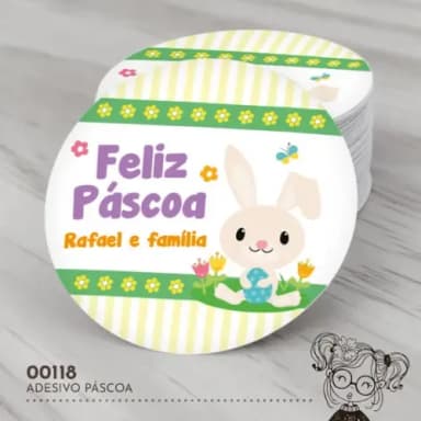 Adesivo Redondo Páscoa - 00118
