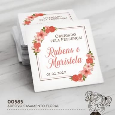 Adesivo Quadrado Casamento - 00585