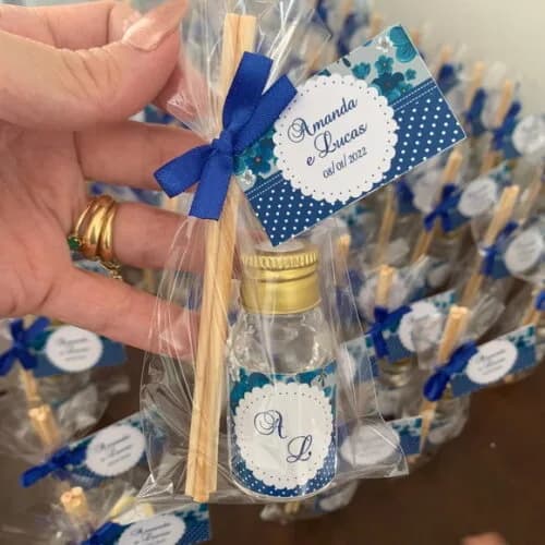 Lembrancinha Casamento Aromatizador Floral Azul Royal
