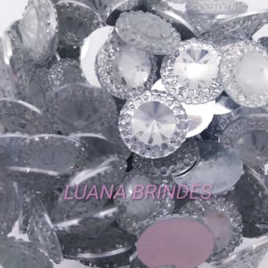 Chaton Transparente Redondo - 14mm - pct c/50 unidades