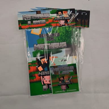 kit Colorir Revista e Giz de cera Personalizado Minecrfat