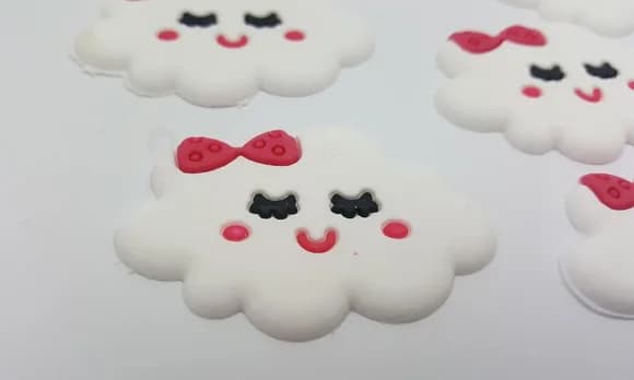 Aplique de Nuvem Fofinha Emborrachado de 3,4cm - 6 Unidades