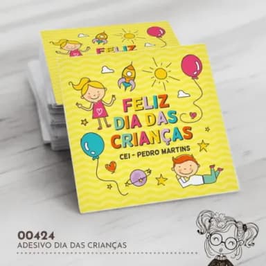 Adesivo Quadrado Dia das Crianças - 00424