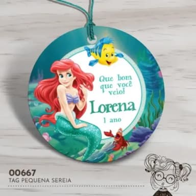 Tag Redonda Pequena Sereia - 00667