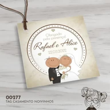 Tag Quadrada Casamento - 00277