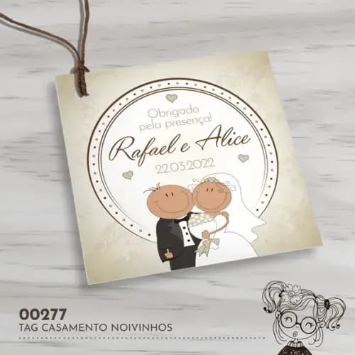 Tag Quadrada Casamento - 00277
