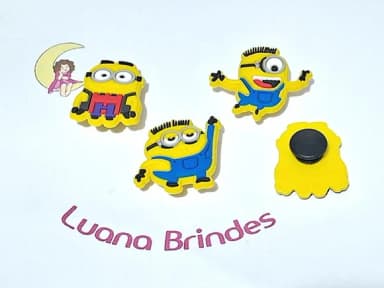 Pins de Crocs Minions 3cm Emborrachado Pacote com 6 Unidades