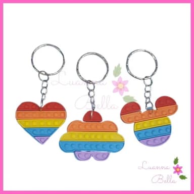 Chaveiro Emborrachados Variados Pop It Fid Stoy -Pct c/6unds