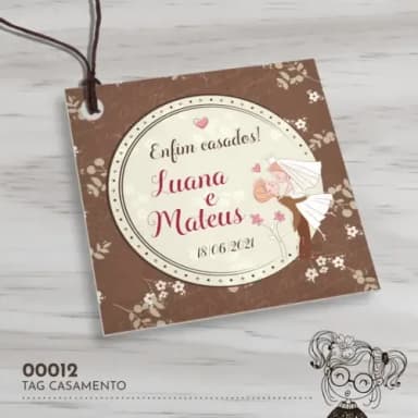 Tag Quadrada Casamento - 00012