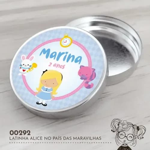 Latinha Adesivada Alice no País das Maravilhas - 00292