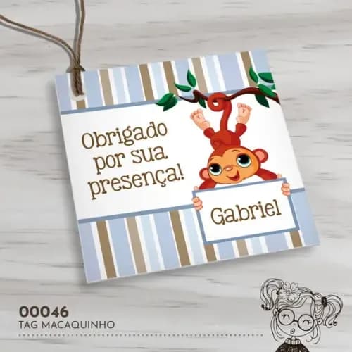 Tag Quadrada Macaquinho - 00046