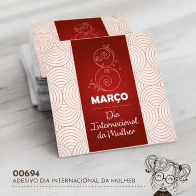 Adesivo Quadrado Dia Internacional Mulher - 00694