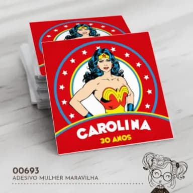 Adesivo Quadrado Mulher Maravilha - 00693