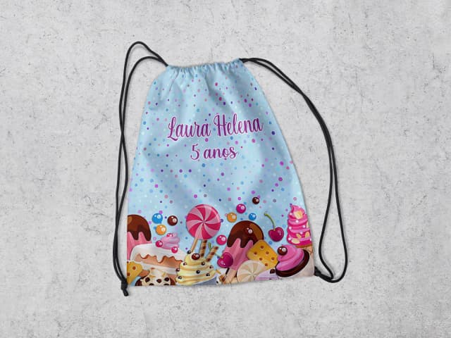 Mochilinha Personalizada Doces e Guloseimas