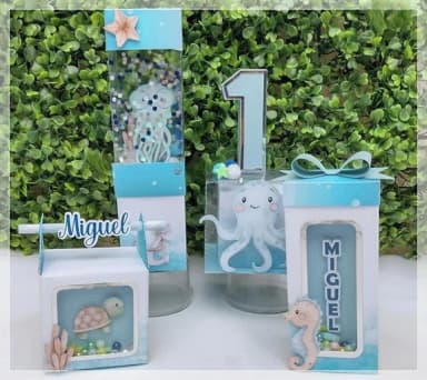 Kit 30 Lembrancinhas Fundo do Mar Luxo