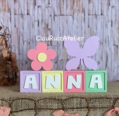 Candy Colors - Cubos 6x6cm Ts + Borboleta +flor