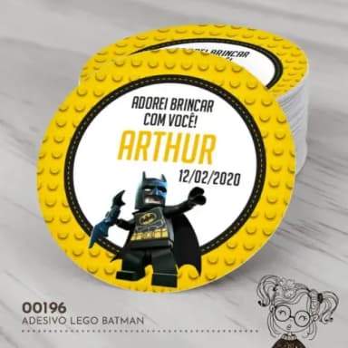 Adesivo Redondo Batman Lego - 00196