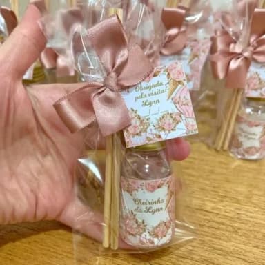 Lembrancinha Aromatizador Maternidade floral rosê gold