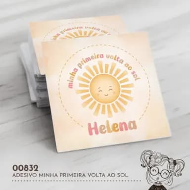 Adesivo Quadrado Minha Primeira Volta ao Sol - 00832