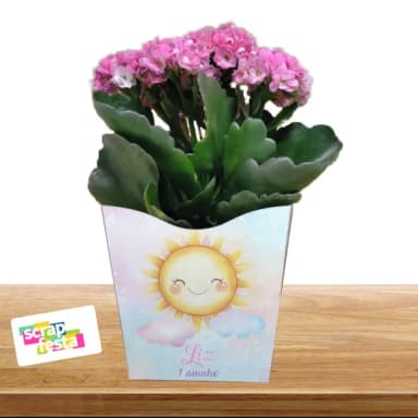 Cachepot Personalizado Festa Primeira Volta ao Sol Aquarela