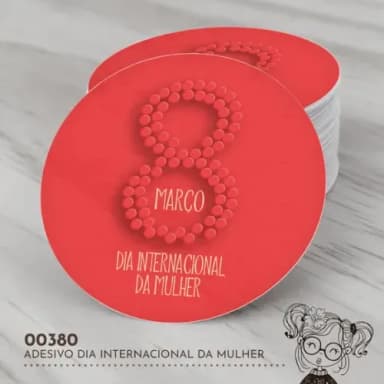 Adesivo Redondo Dia Internacional da Mulher - 00380