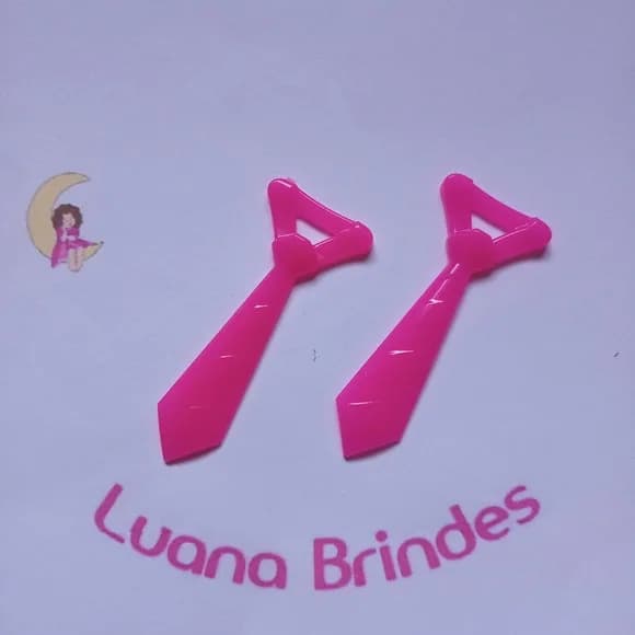 Pingente Gravatinha Pink 5cm Pct 35 Unidades