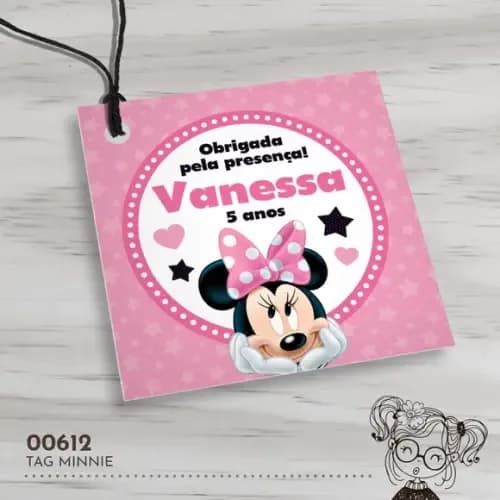 Tag Quadrada Minnie - 00612