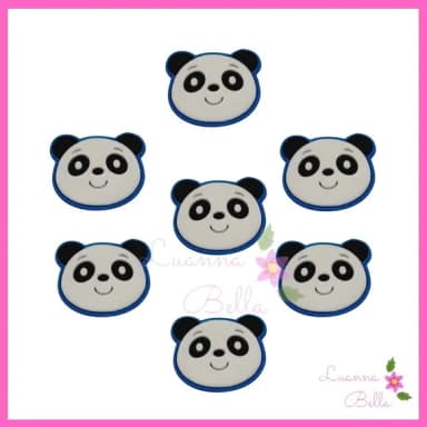 Aplique Emborrachado Modelo Panda - Pcts c/7unds