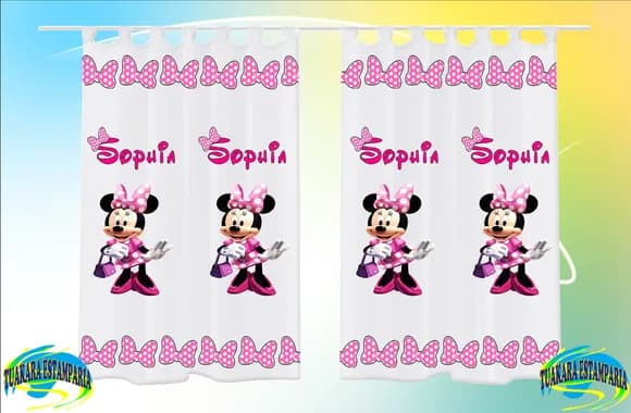 Cortina Personalizada Minnie Rosa