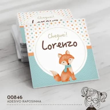 Adesivo Quadrado Raposinha - 00846