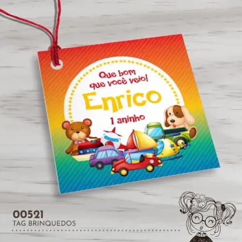 Tag Quadrada Brinquedos - 00521