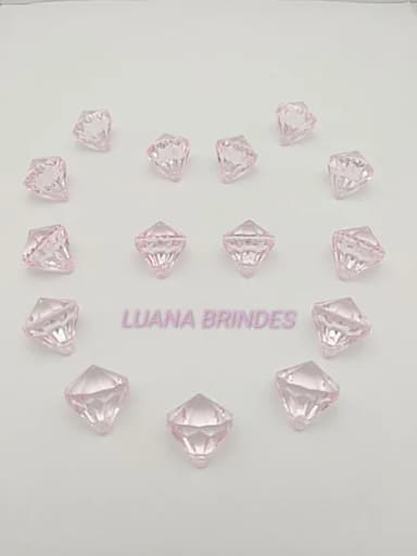 Diamante Rosa bebê Acrílico com Furo 17mm Pct 20 Unidades