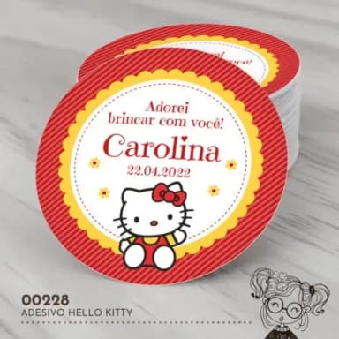 Adesivo Redondo Hello Kitty - 00228