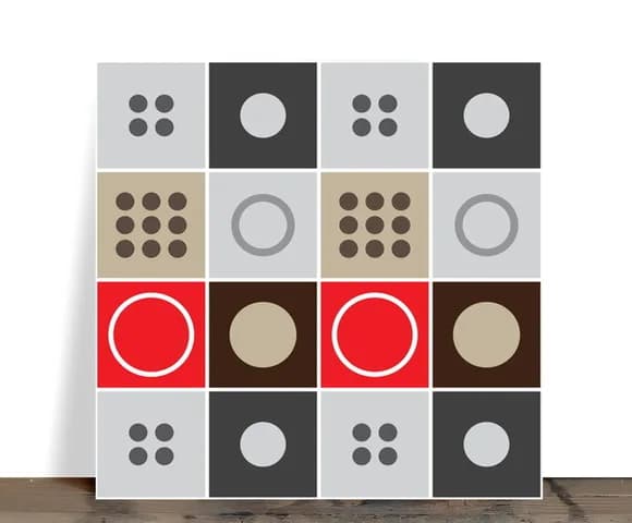 Azulejo Decorativo Retrô Geométrico Círculos 15x15 Cerâmica