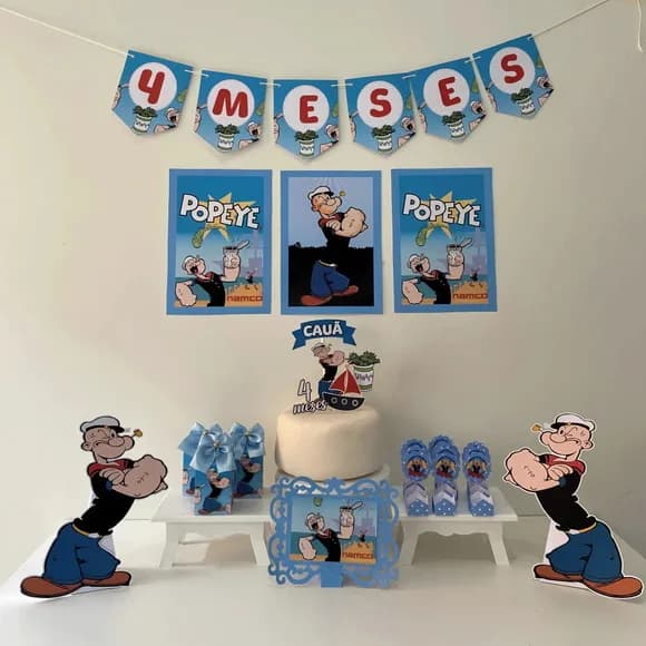 Kit Mesversário Popeye Personalizados - Só Um Bolinho