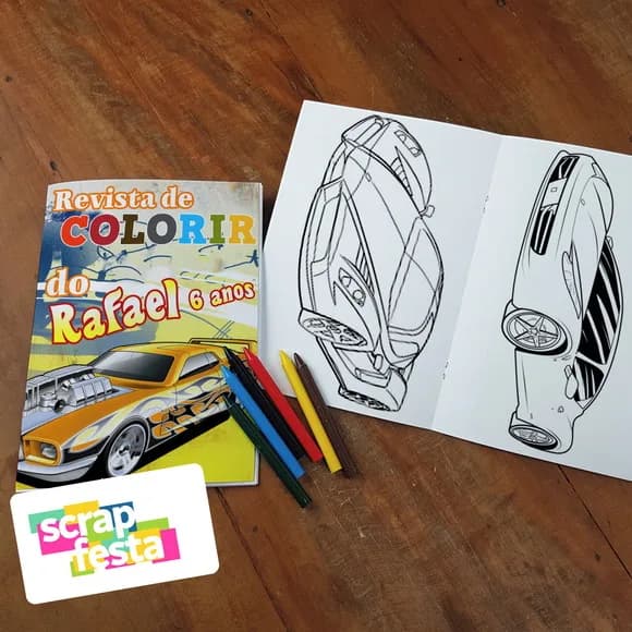 Revista Colorir + Giz Cera Soldadinho de Chumbo