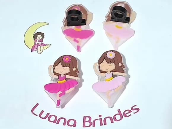 Ponteira para Lápis Bailarina Emborrachado 6 Unidades