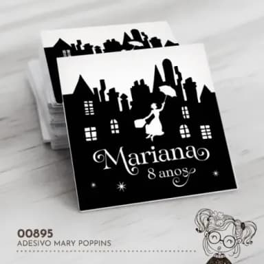 Adesivo Quadrado Mary Poppins - 00895