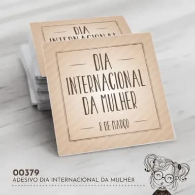 Adesivo Quadrado Dia Internacional Mulher - 00379