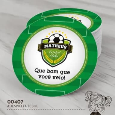 Adesivo Redondo Futebol - 00407