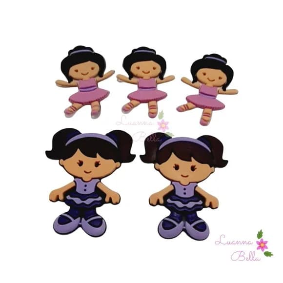Apliques Emborrachados Bailarinas - pct c/5 unidades