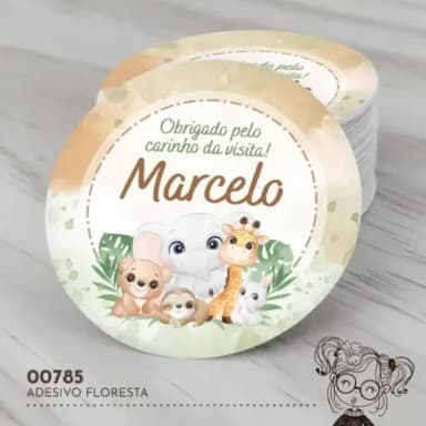 Adesivo Redondo Floresta - 00785