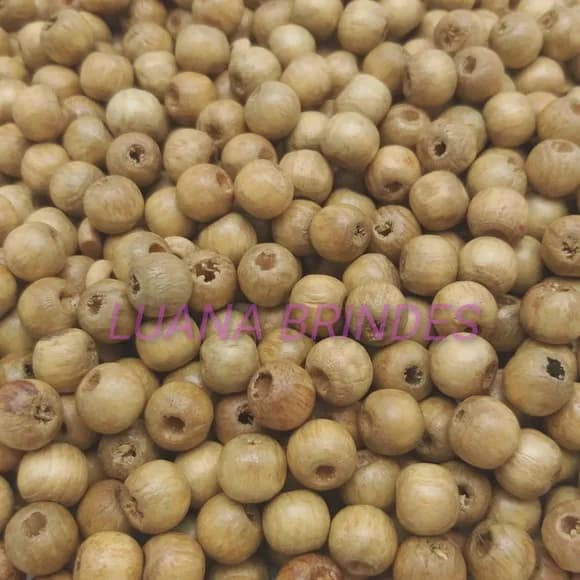 Contas em Madeira Envernizadas - 10mm - pct c/ 100 unidades