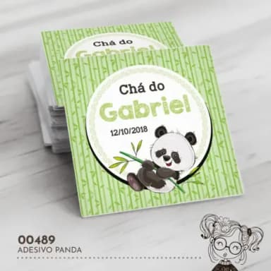 Adesivo Quadrado Panda - 00489