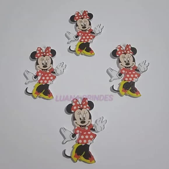 Pingente em acrílico U.V da Minnie - pacote com 4 unidades