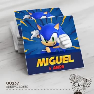 Adesivo Quadrado Sonic - 00237