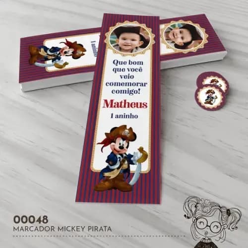 Marcador de Livro Mickey Pirata - 00048