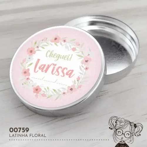 Latinha Adesivada Floral - 00759