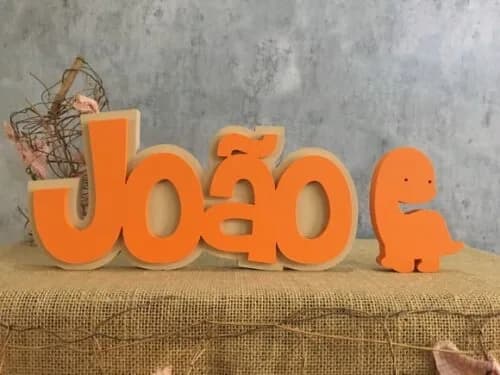 Letras Decorativas Nomes Sobreposição + Dinossauro